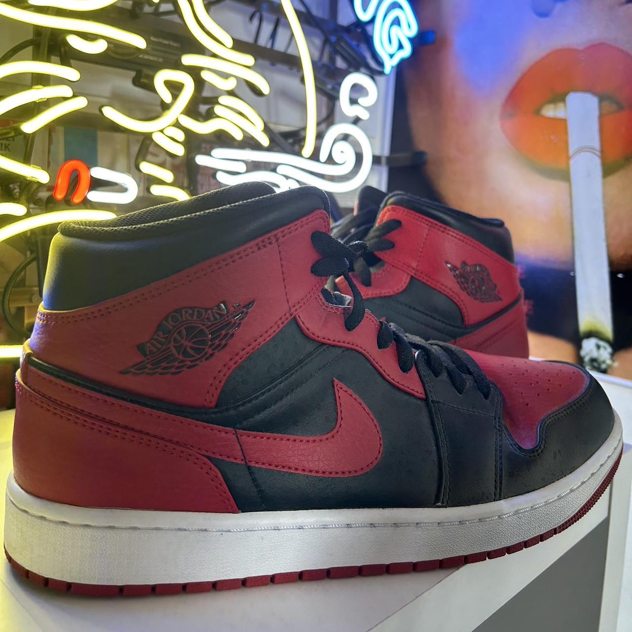 mens jordans red and black