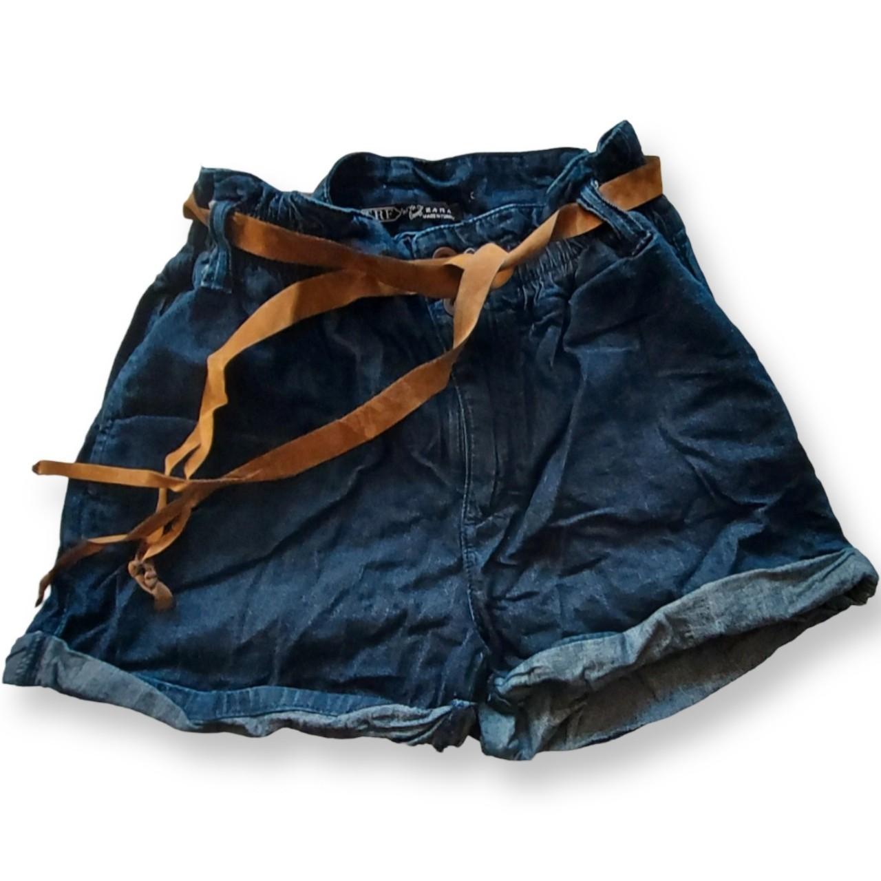 Zara Paperbag Denim Shorts Size 8 Worn once, great... Depop