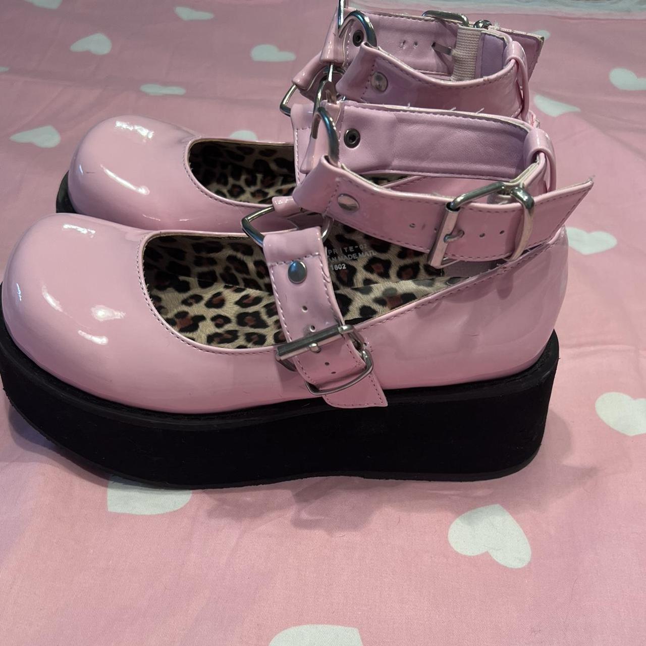 Demonia Pink CryBaby Mary Janes 🥲 Size 7 👻💕 These... - Depop