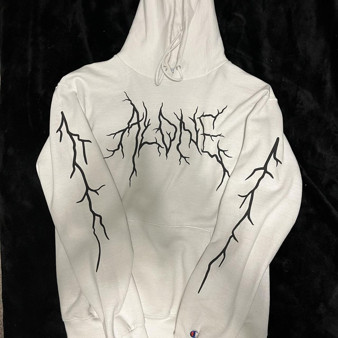 No Authority Apparel ALONE white Hoodie. MEDIUM Depop