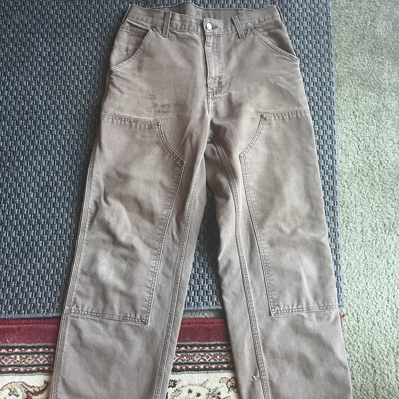 Brown carharrt Double Knees Size 32 30 good... - Depop