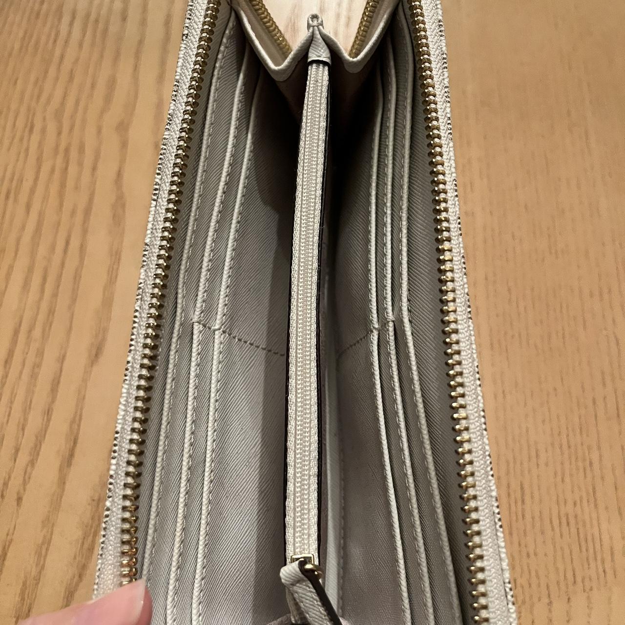 Small metallic silver Michael Kors wallet. Has soft - Depop