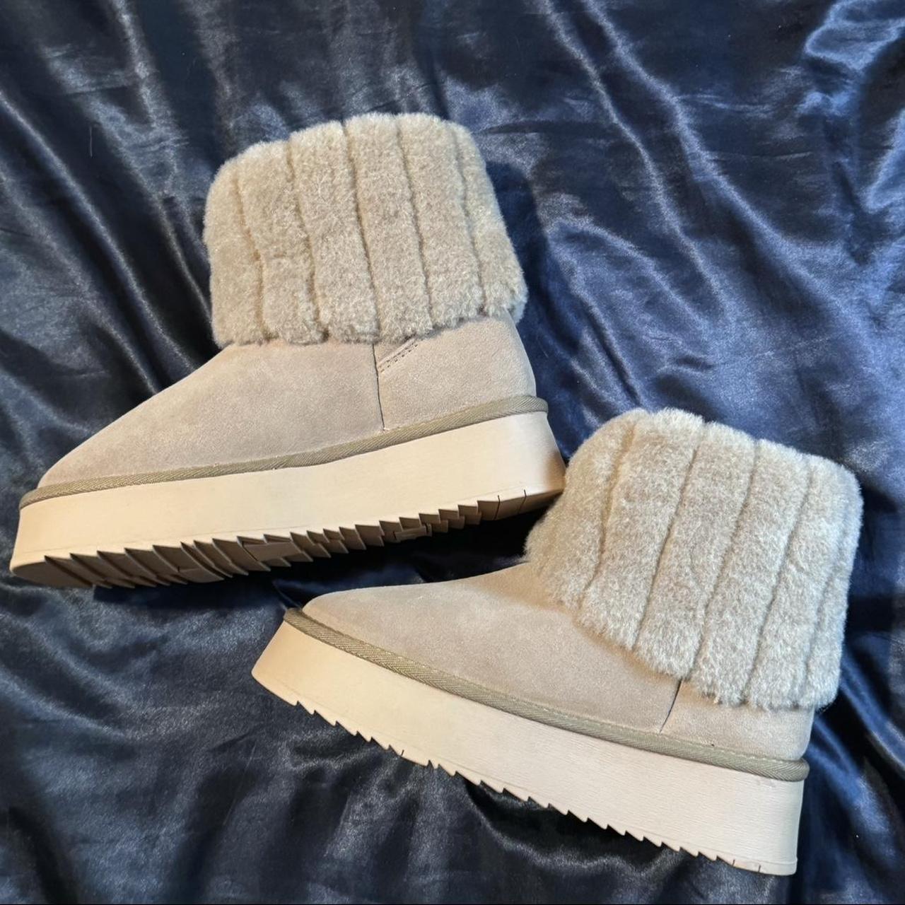 dupe ugg mini sherpa platform corduroy boots NOT... - Depop