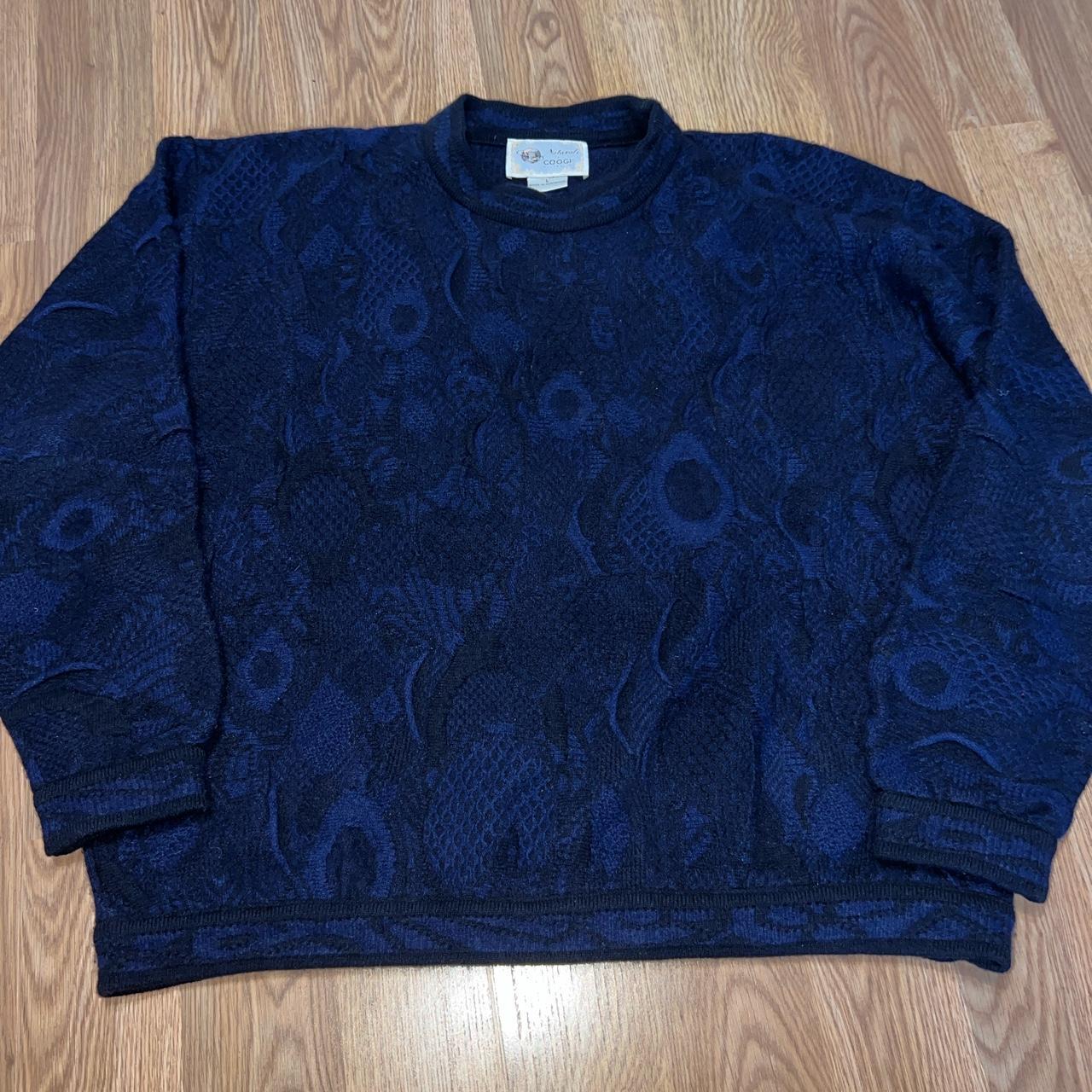 Coogi blue black 100 cashmere sweater sz L