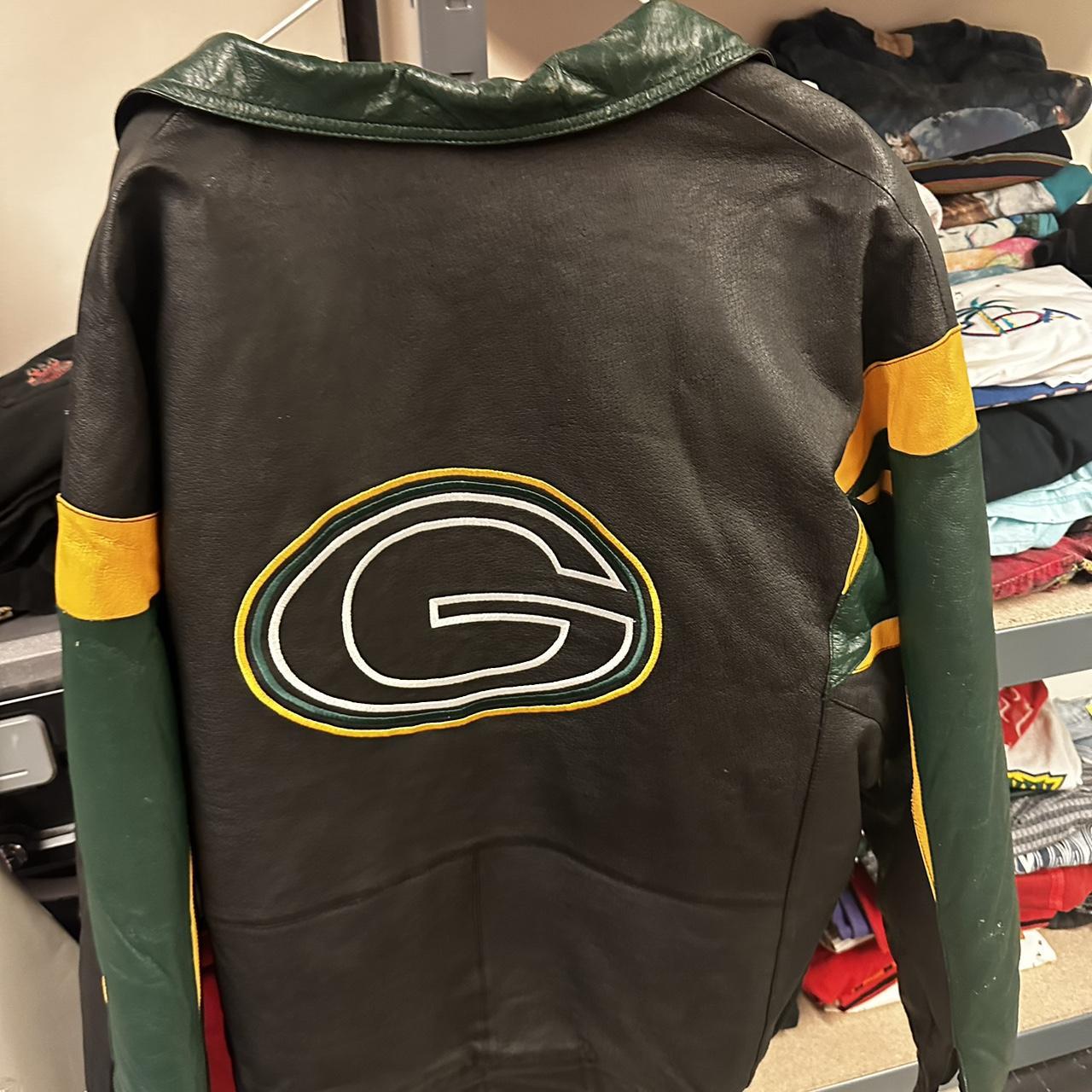 Vintage NFL Green Bay Packers Leather Jacket Size - Depop