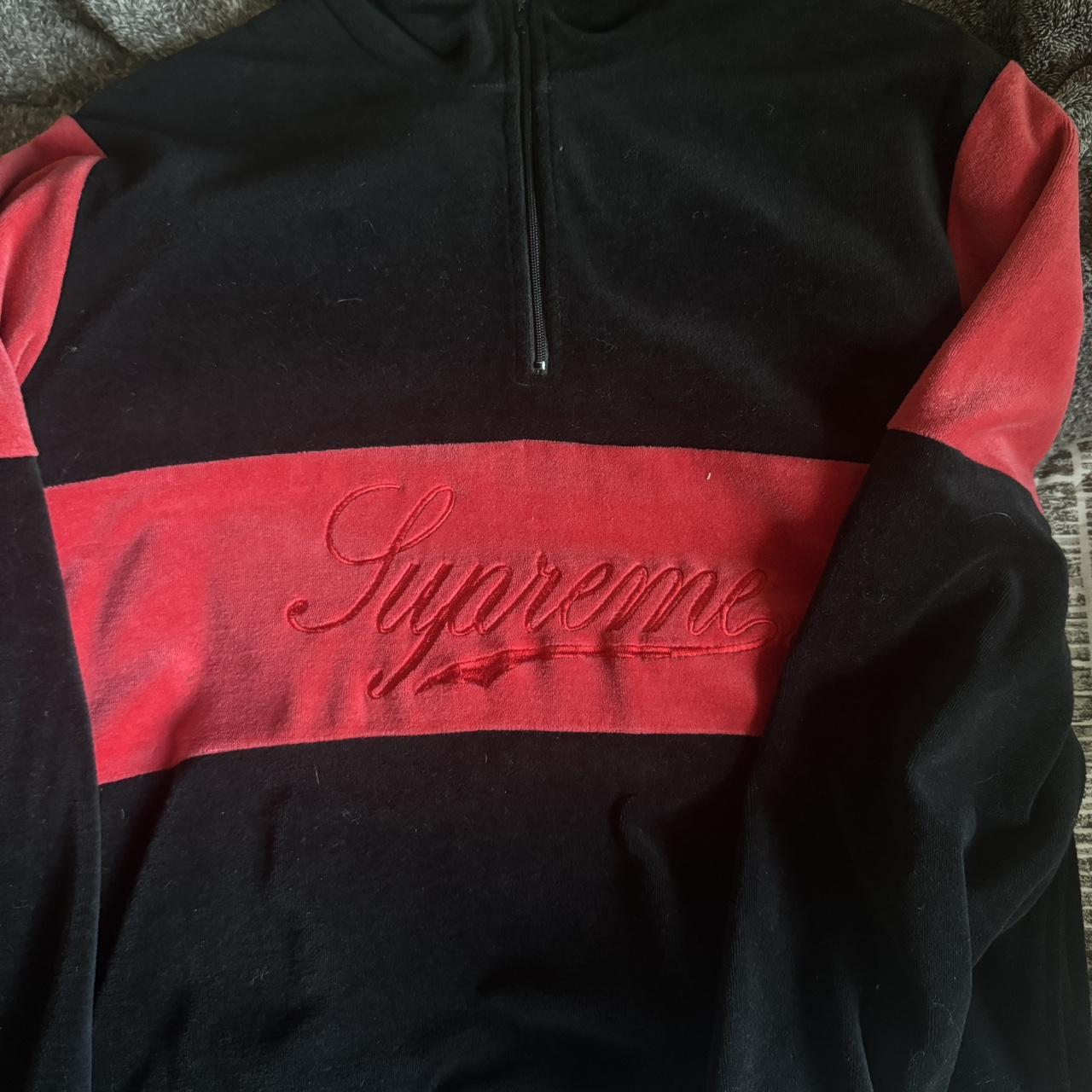 Supreme velour half zip online