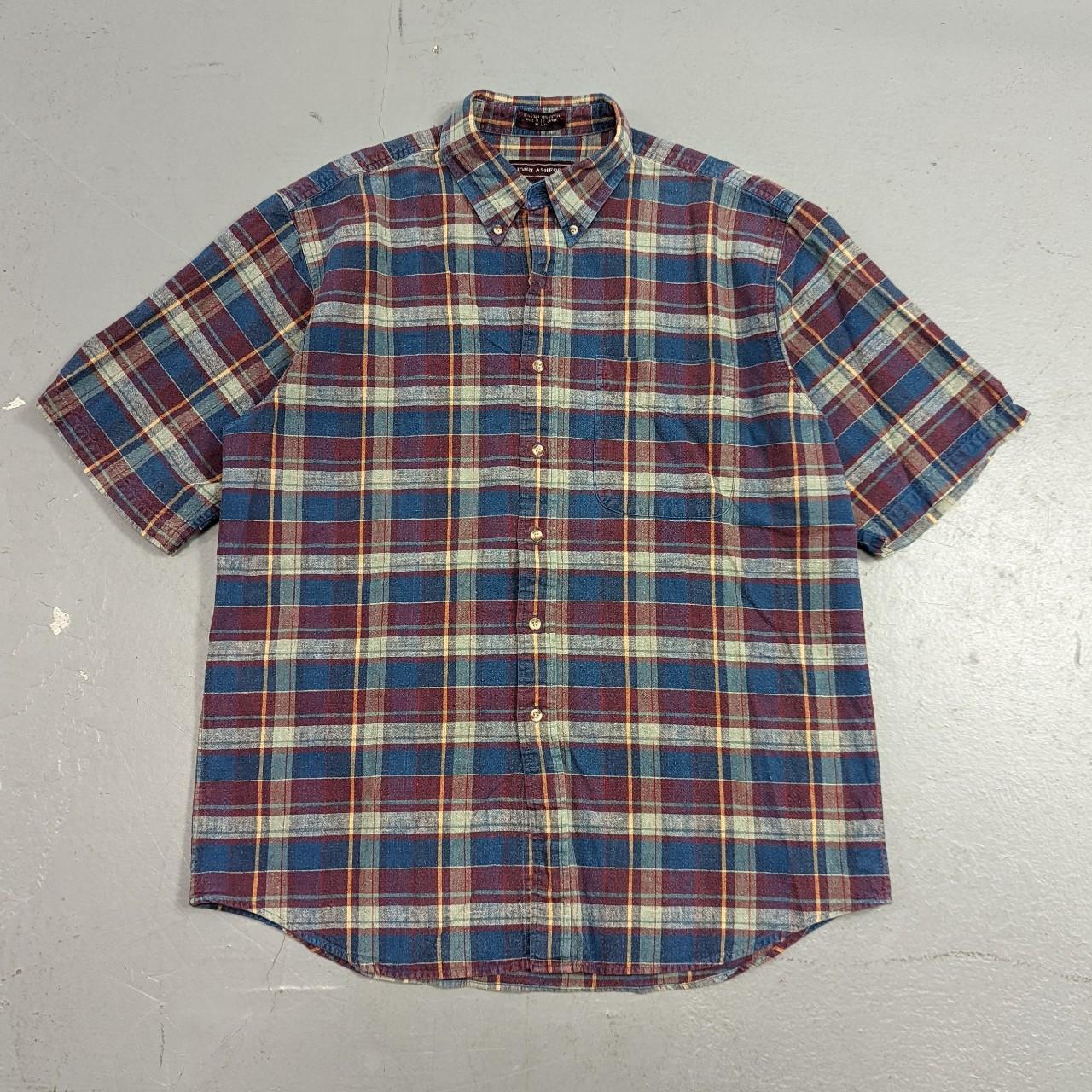 Plaid Y2K Button Up Shirt Retro Western Heavyweight... - Depop