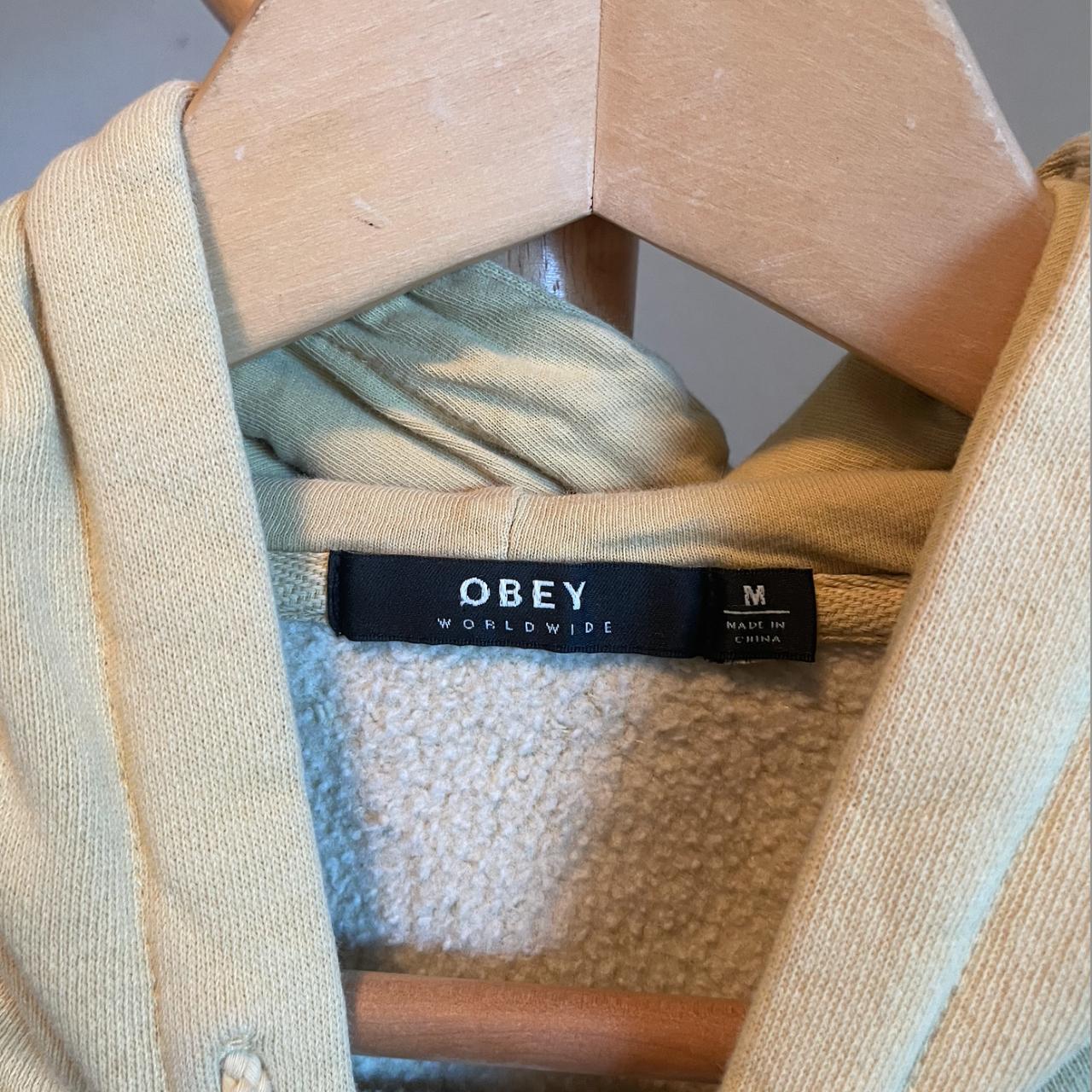 Obey Women's Yellow Hoodie Depop