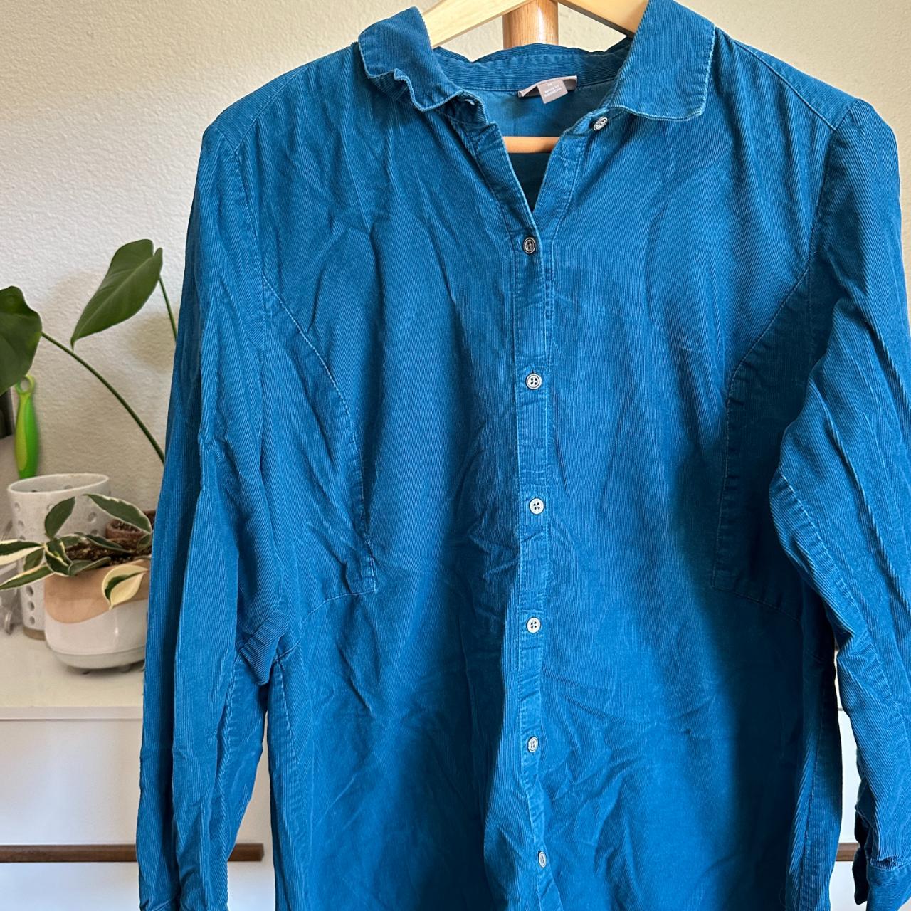 J. Jill Women's Blue Shirt Depop