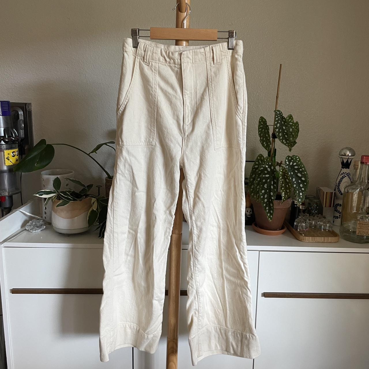Free People Women's White and Cream Trousers (2)