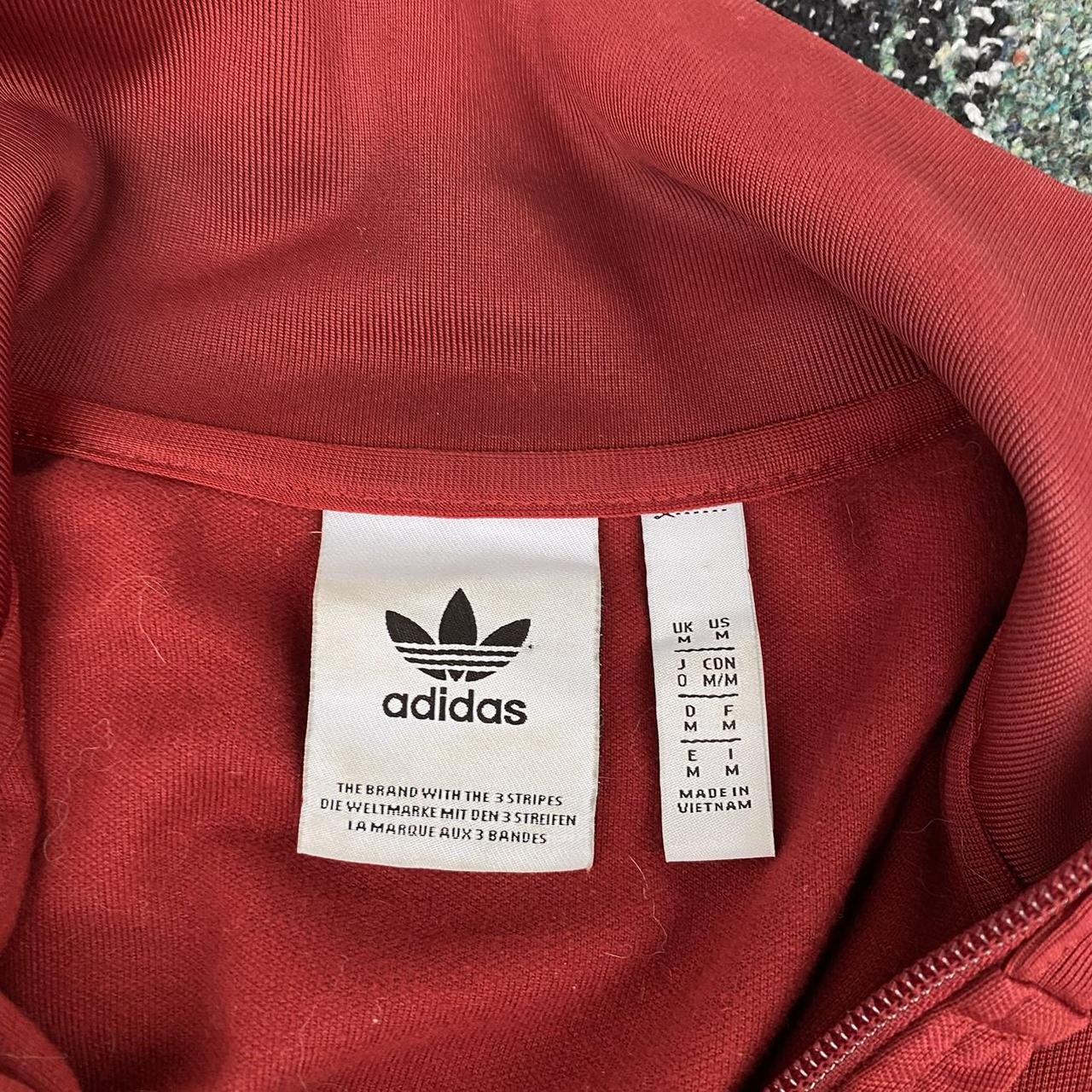 Adidas Men's Red and White Jacket | Depop