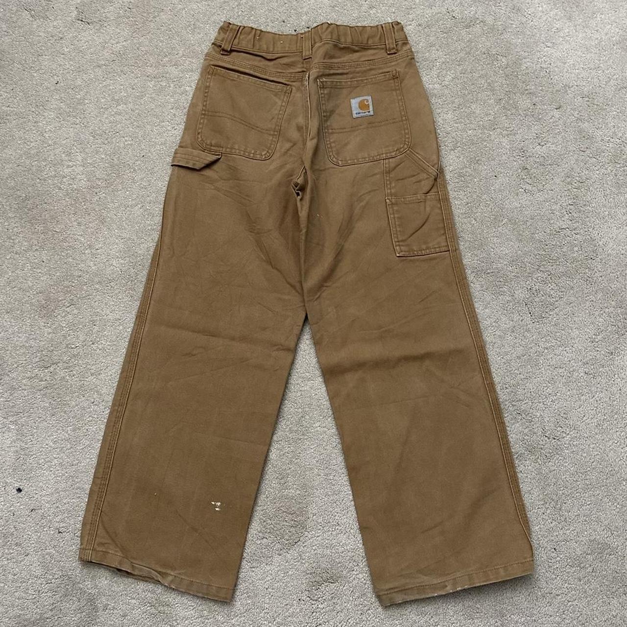 Brown Tan Carhartt Carpenter Trousers 00s Casual... Depop