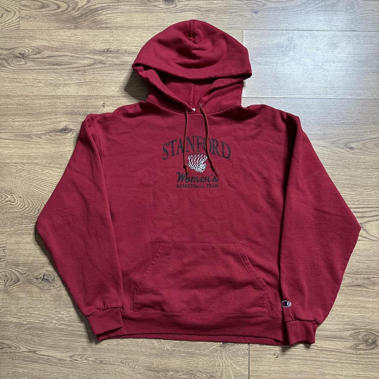 Red Stanford Basketball Champion Hoodie Depop