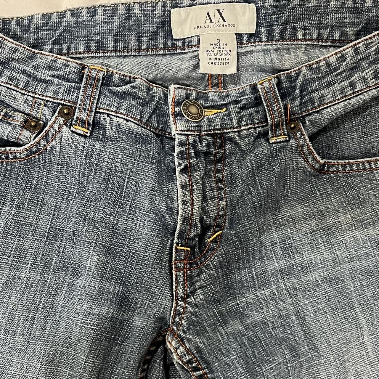 Armani Exchange Jeans with Red Stitching Size 0 Depop