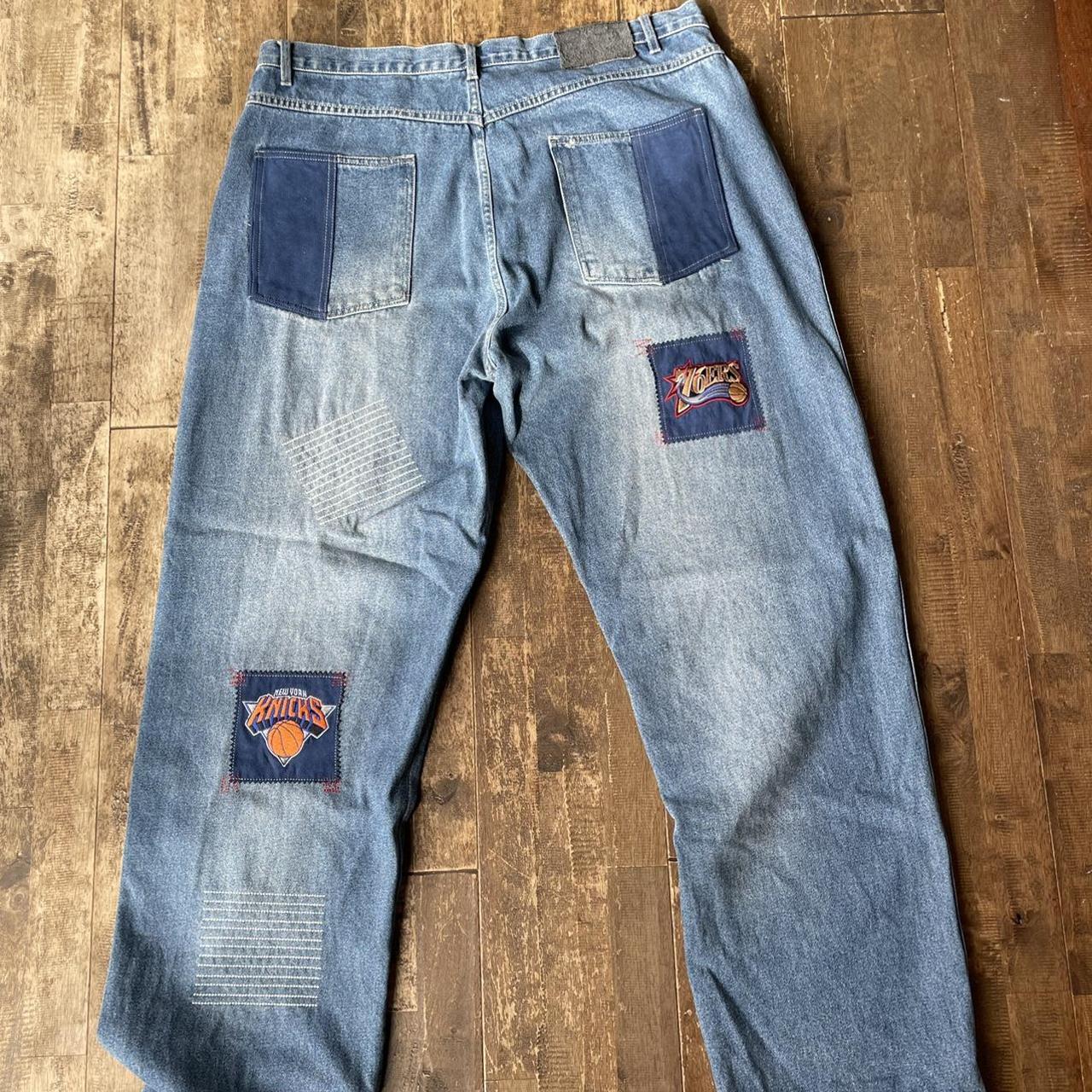 NBA patchwork denim jeans Size 40w Depop