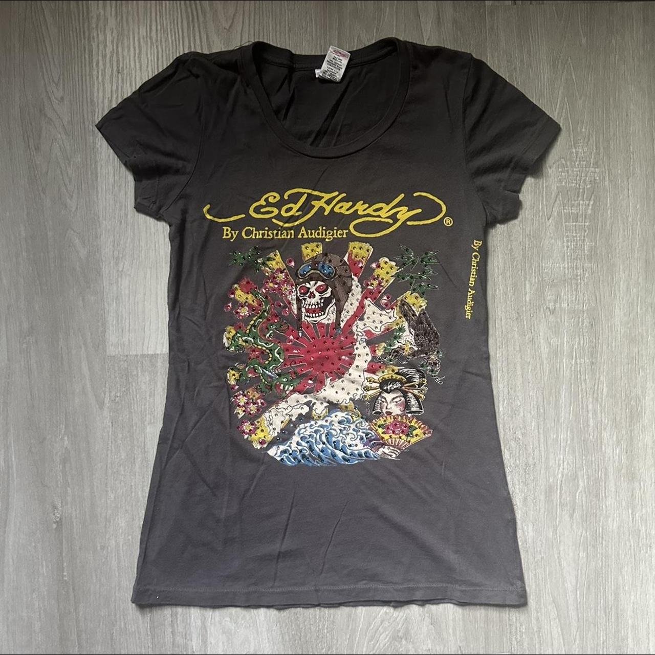 Ed hardy y2k Ed hardy Tee. 2000s Tapout Grunge... - Depop