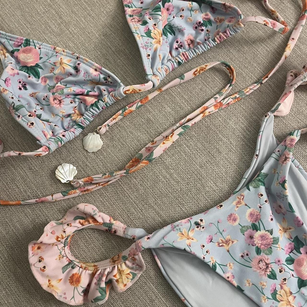 blackbough swim tessa ruffled triangle top size... - Depop