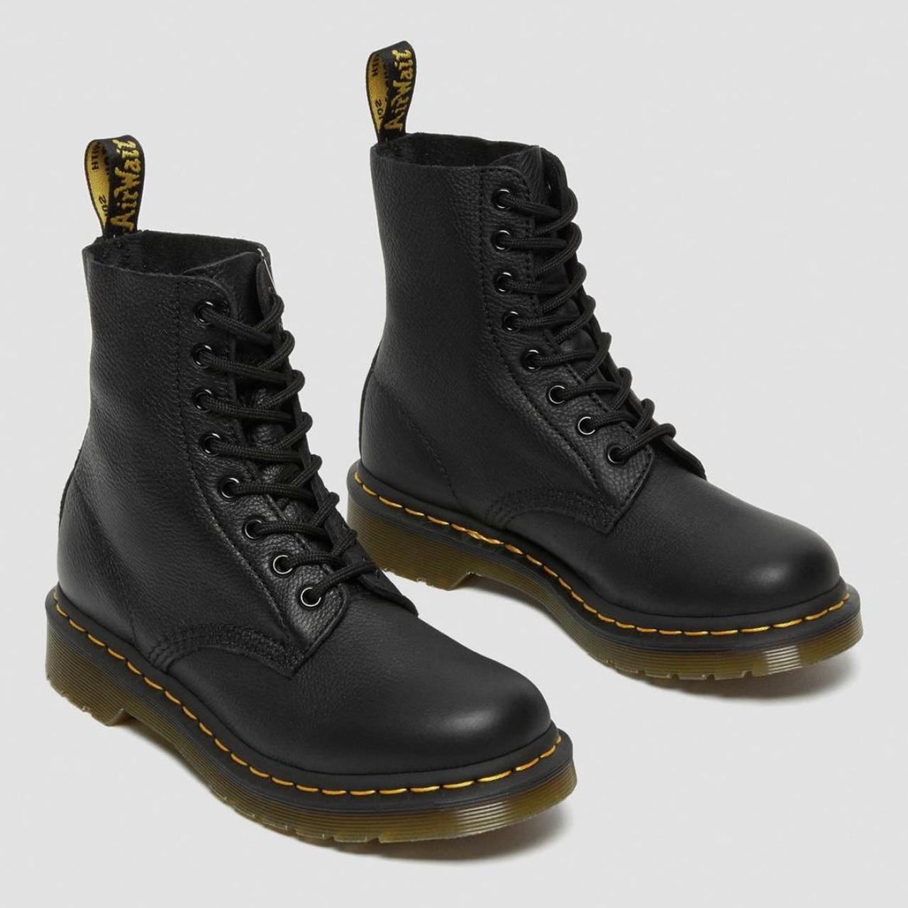 Dr. Martens Women's Black and Yellow Boots | Depop