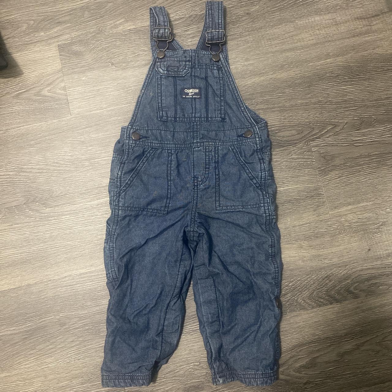 Vintage 90s Osh Kosh B Gosh kids Vestbak Blue Denim... - Depop