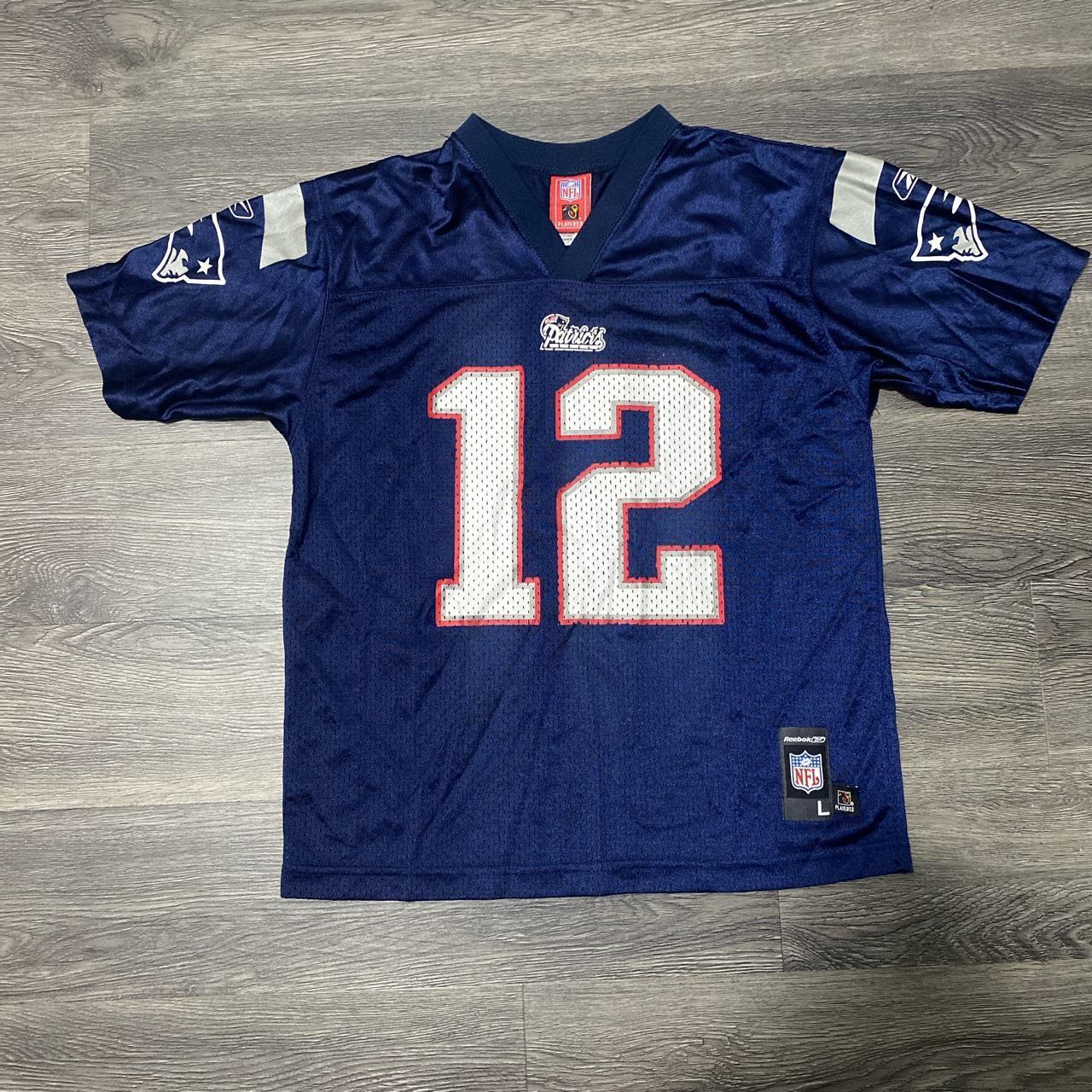 Navy New England Patriots Tom Brady Jersey (Youth - Depop