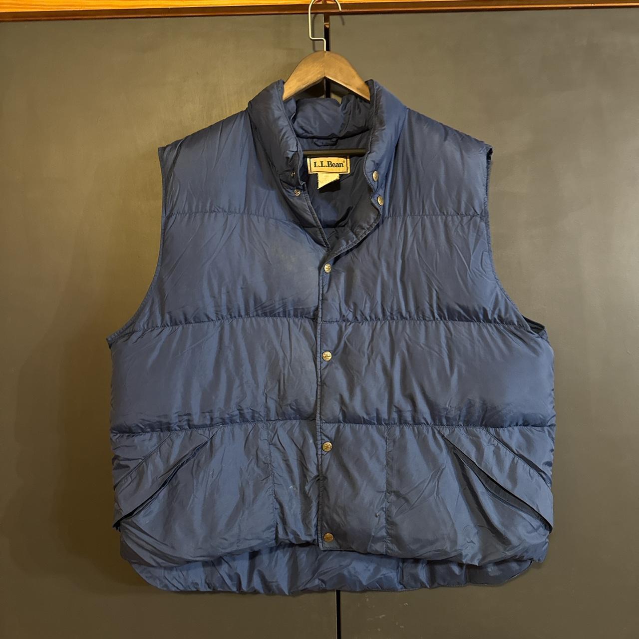 Vintage 90s LL Bean Puffer Down Feather Vest Blue...