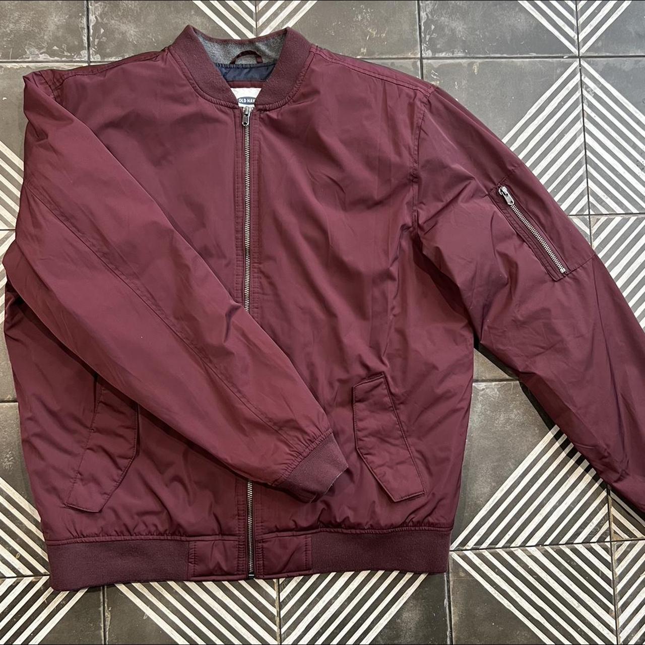 Old navy 2024 burgundy bomber jacket