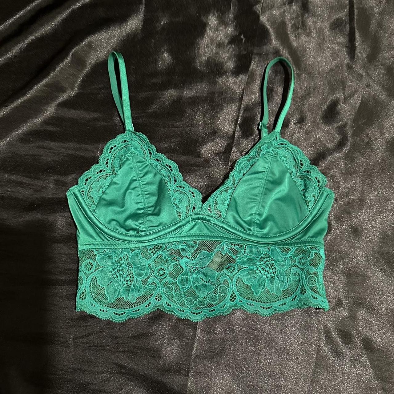 Olive green, velvet bralette from Victorias Secret - Depop