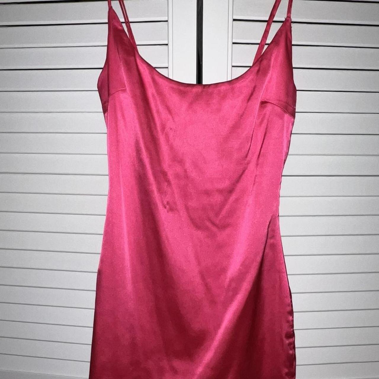oh polly pink satin mini dress size 4 just don’t... Depop