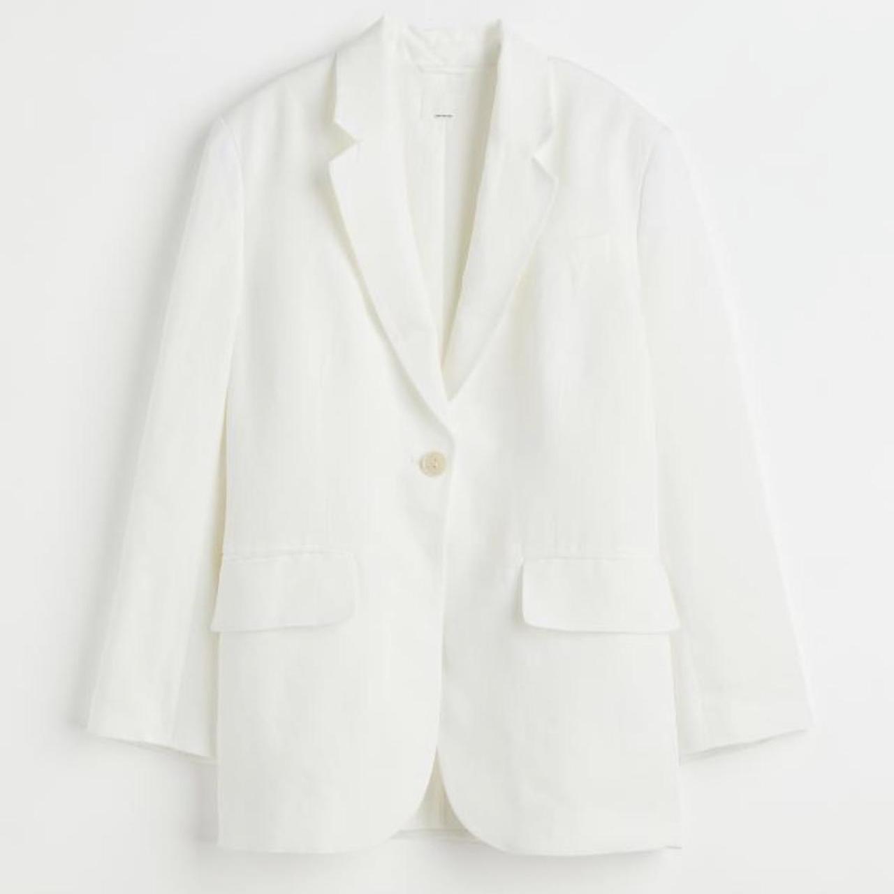 H&M Women's White Coat | Depop