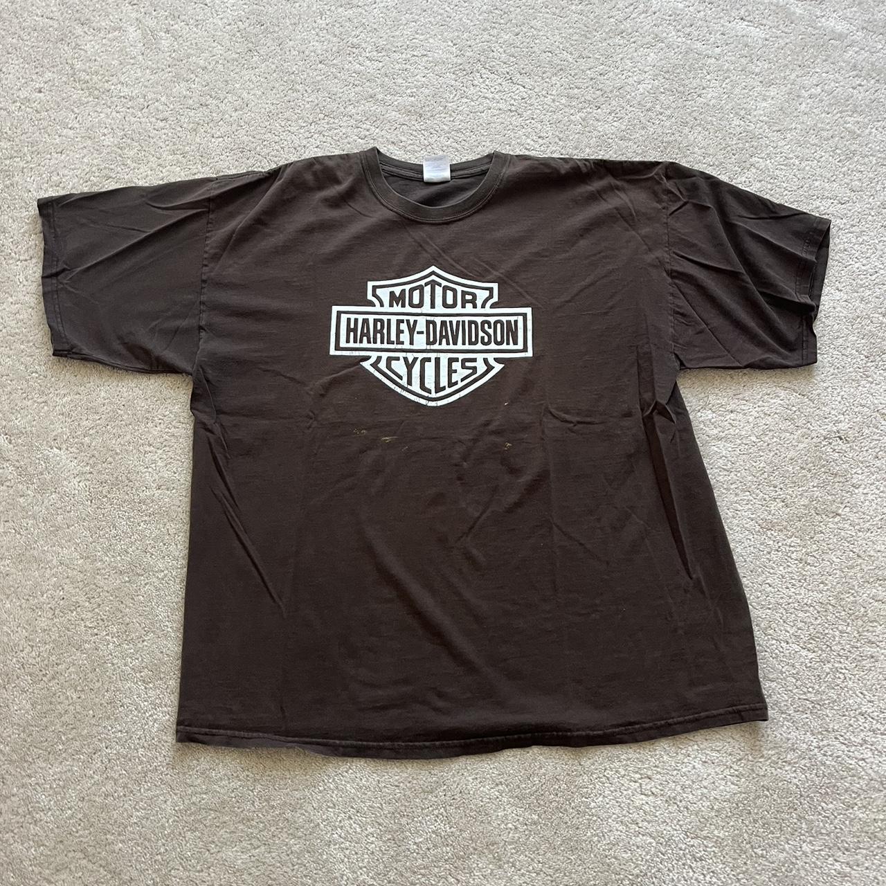 Brown Harley Davidson Tee Size: 2XL - fits like XL - Depop