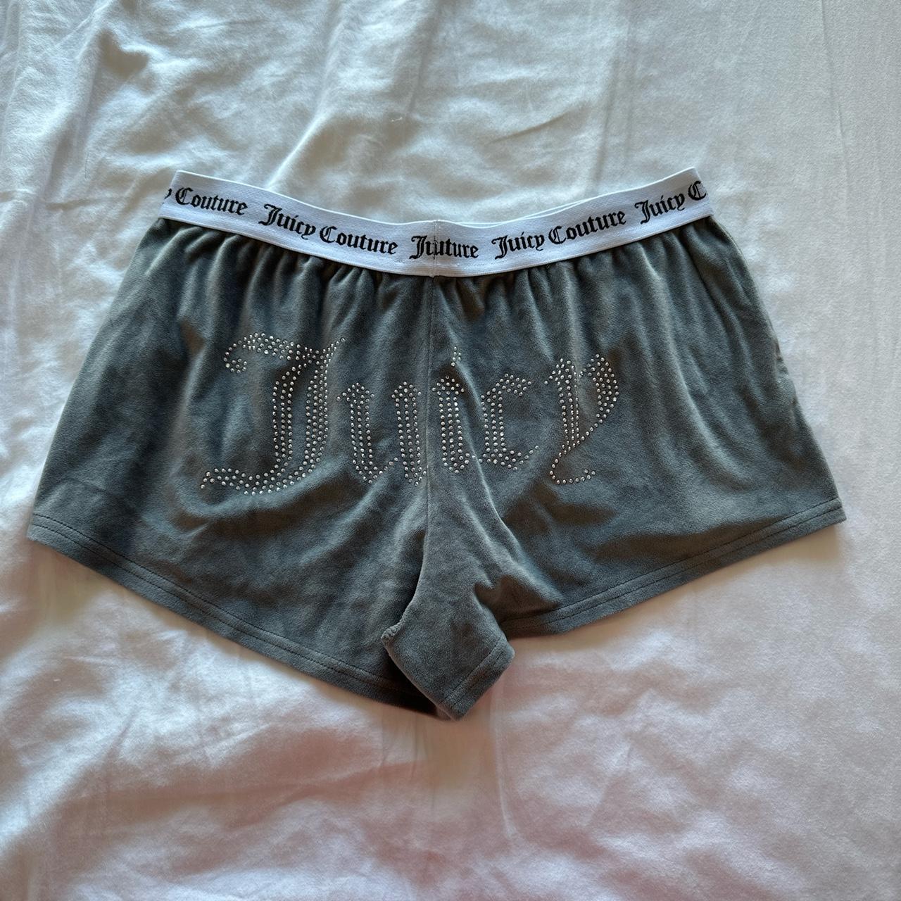 Juicy Couture Women's Grey and Silver Shorts