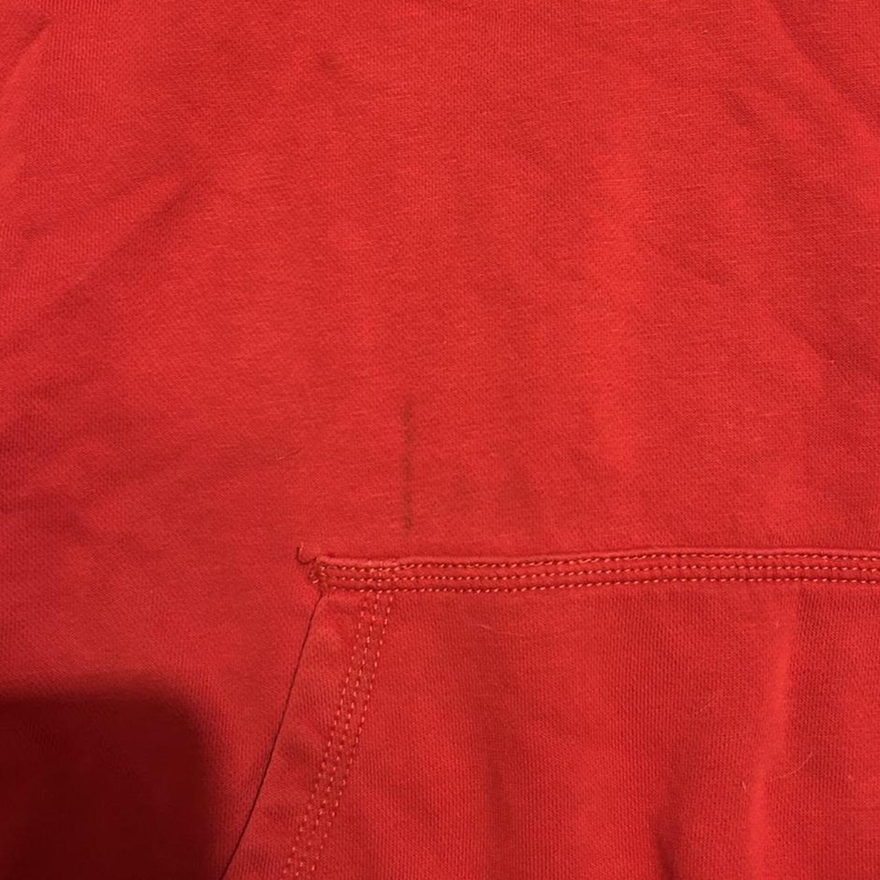 Vintage Nike red hoodie with white swoosh Depop