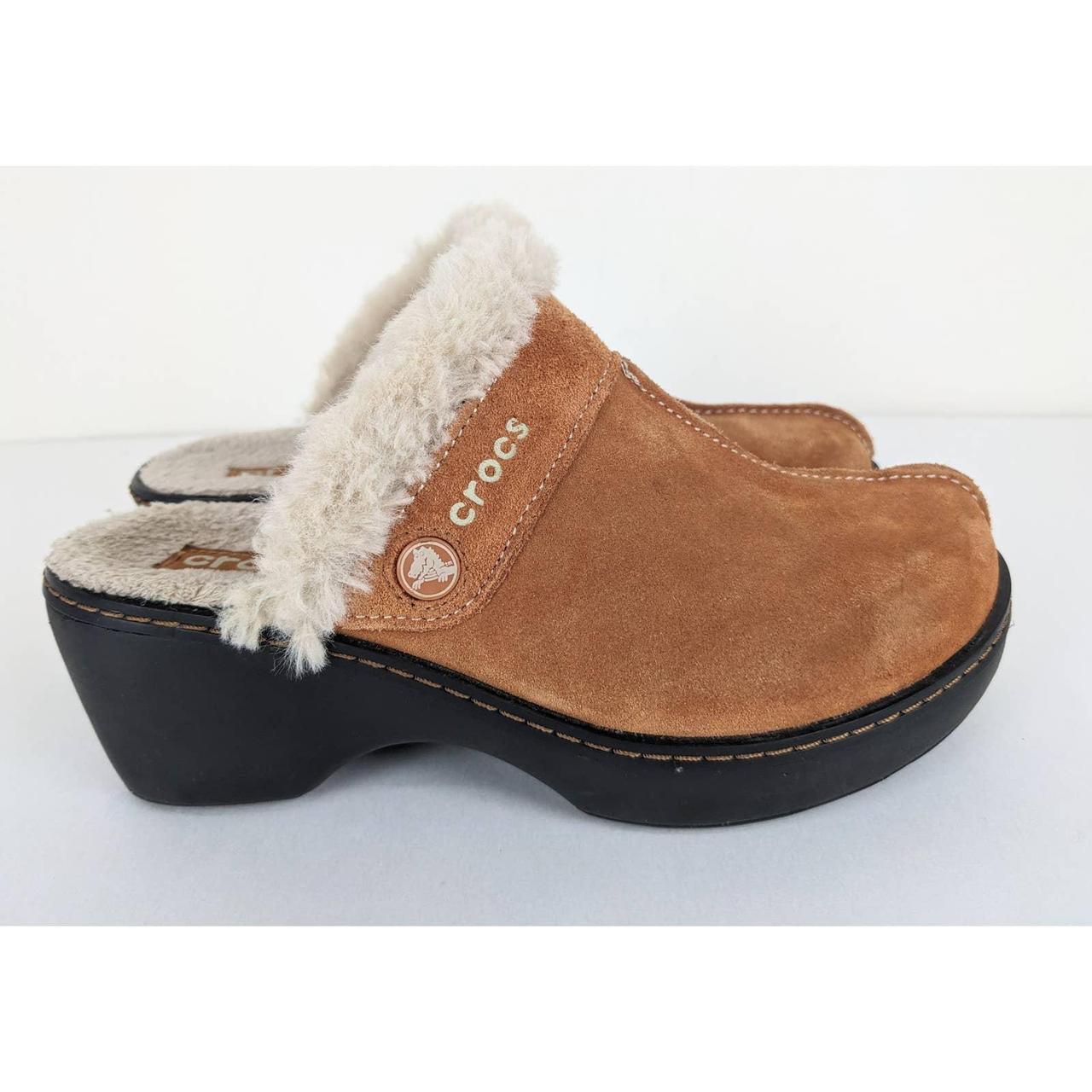 crocs cobbler suede clogs