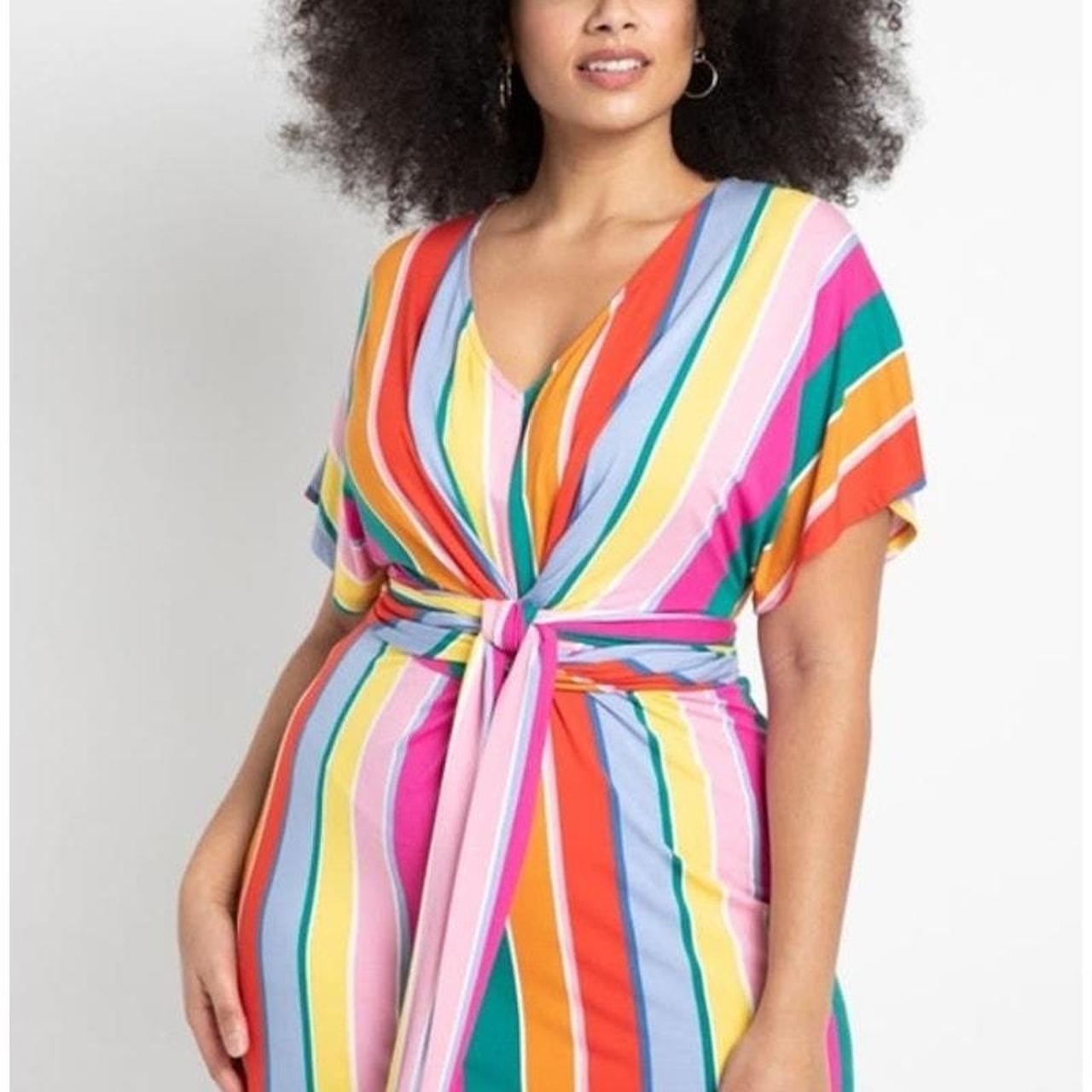 Eloquii Rainbow Wrap outlet Around Dress