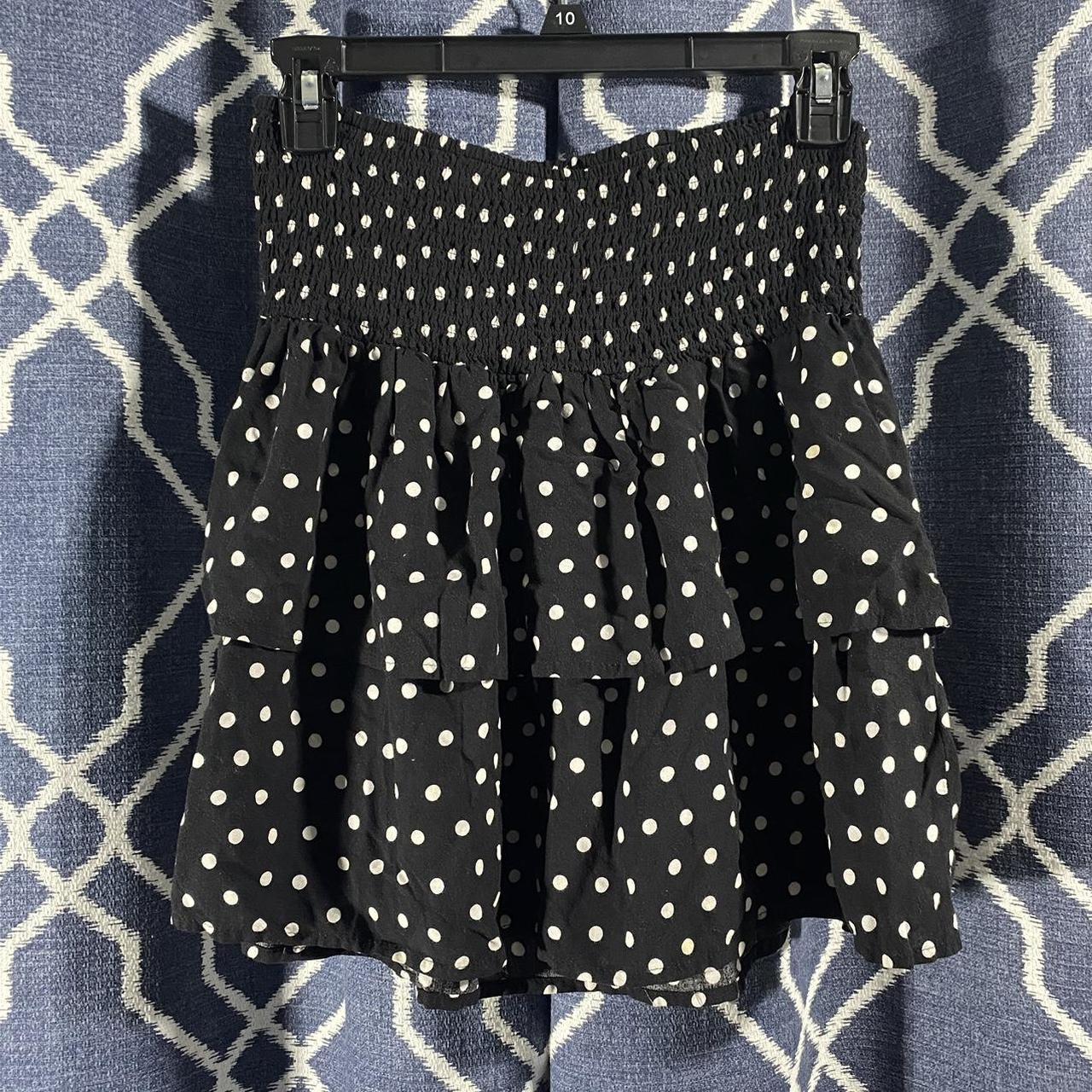 Black and white outlet polka dot skirt h&m