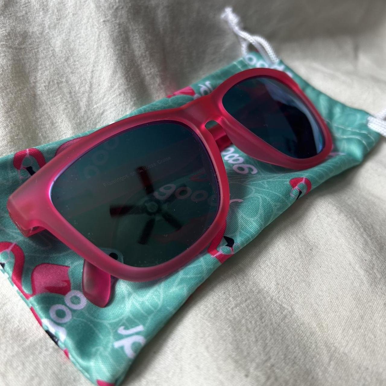 Goodr Women's Pink and Blue Sunglasses Depop