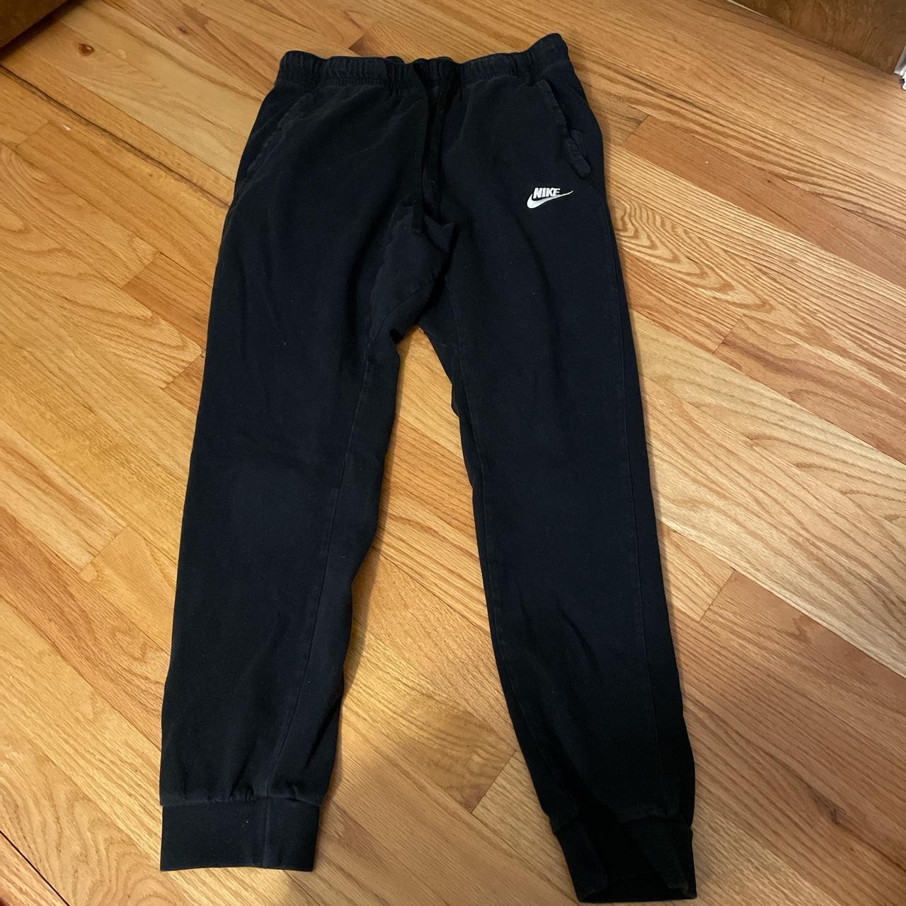 Black Nike joggers/sweatpants w/cuffed ankles Size... - Depop