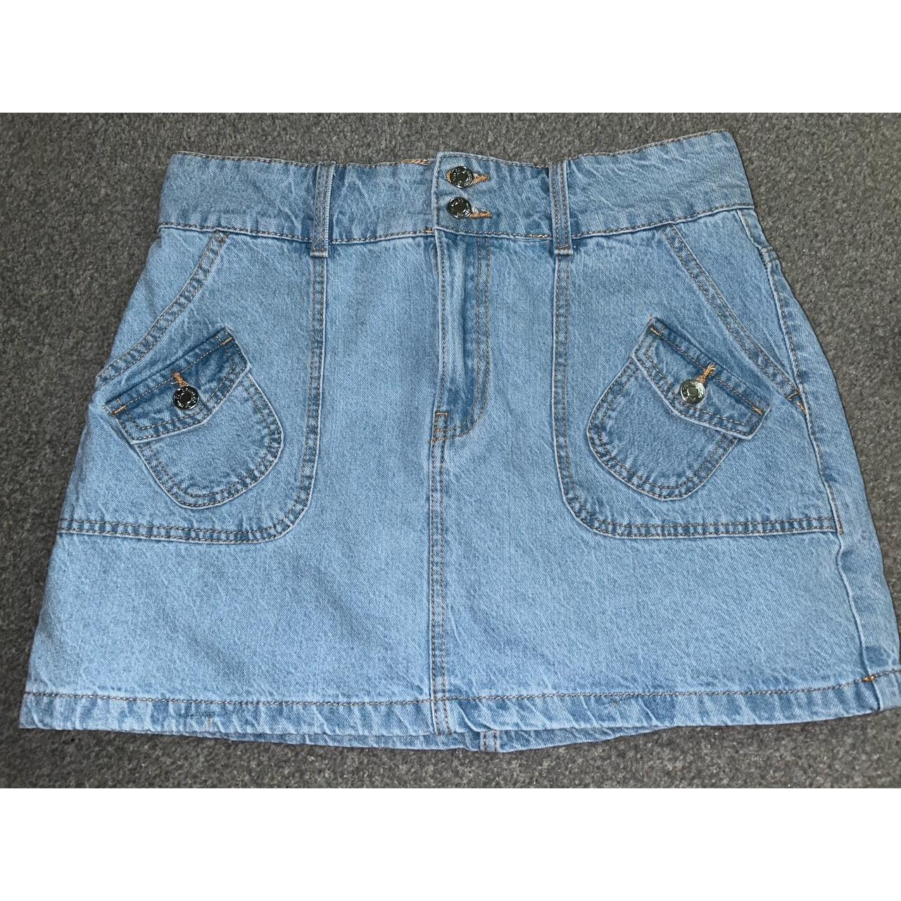 Primark denim cargo skirt Size 12 Depop
