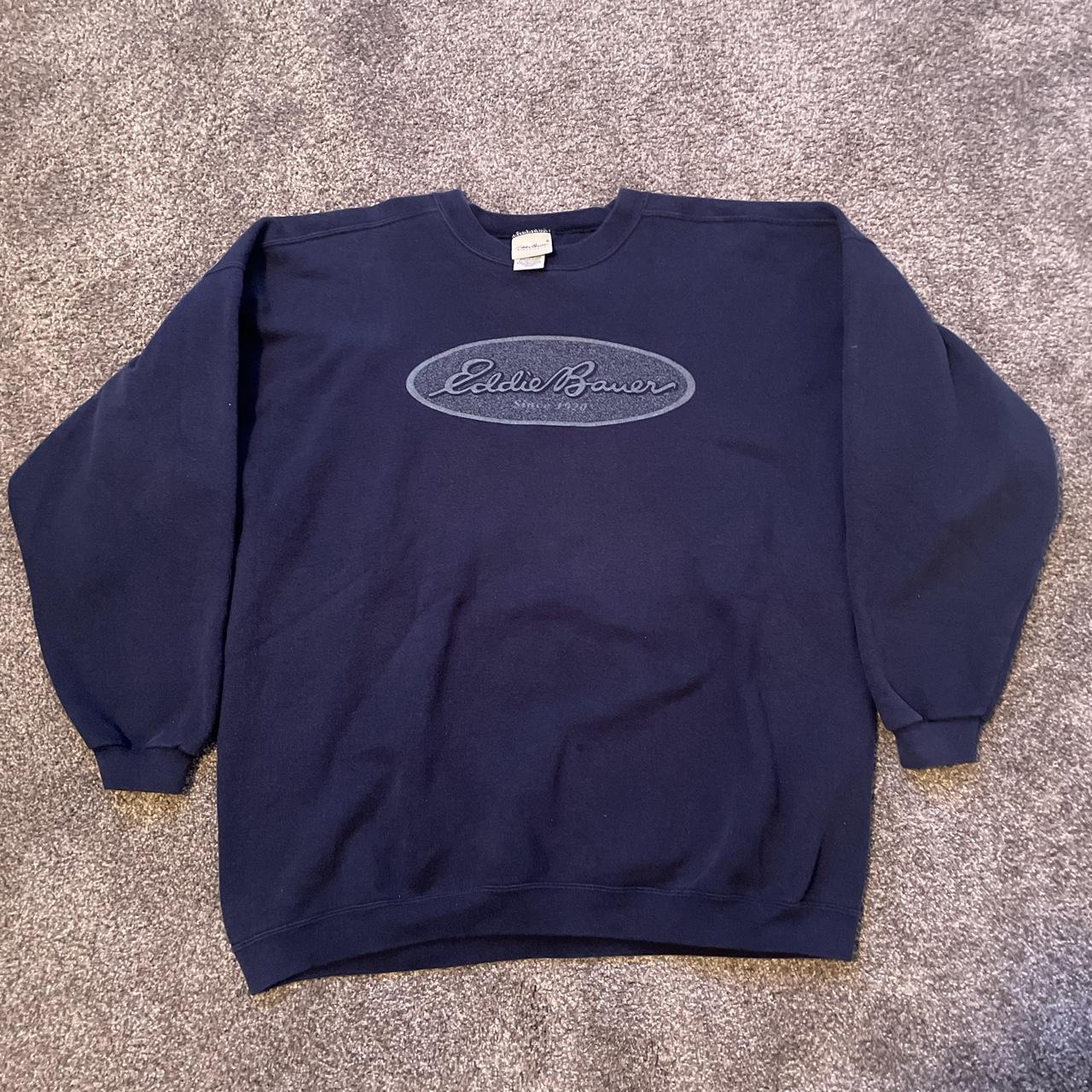 Eddie Bauer Men's Navy Sweatshirt | Depop