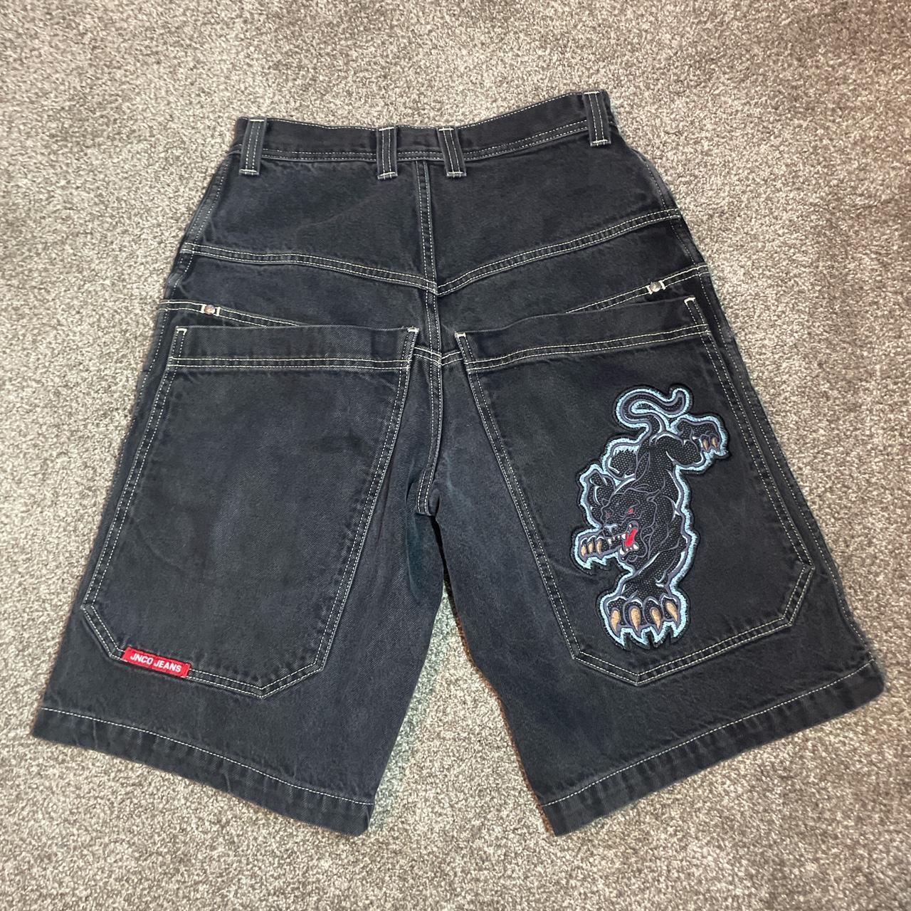 JNCO Panther Jorts🔥 Super Rare Size 30w Open to | Depop