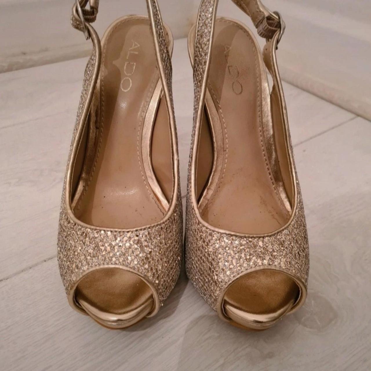 Aldo gold slingback stilleto high heel sandals In... Depop