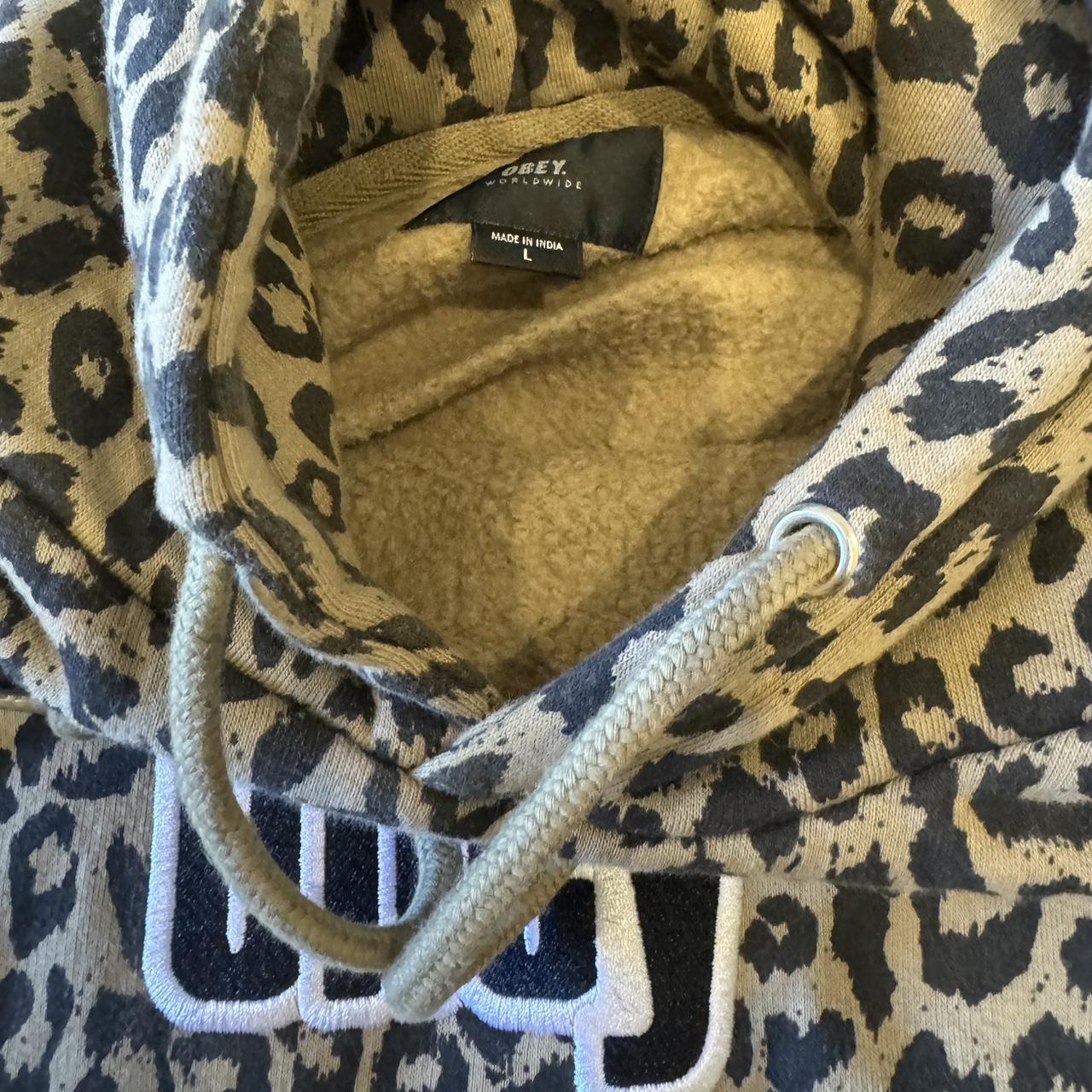 OBEY CHEETAH LEOPARD HOODIE SIZE LARGE L