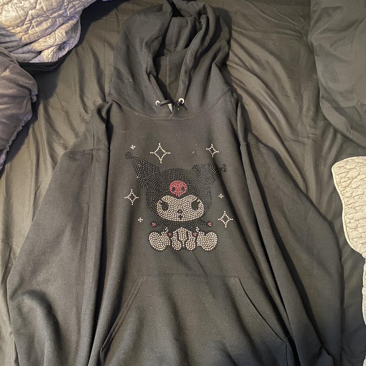 Womens Hoodie Kuromi Rhinestone Hoodie Kuromi Hello Kitty