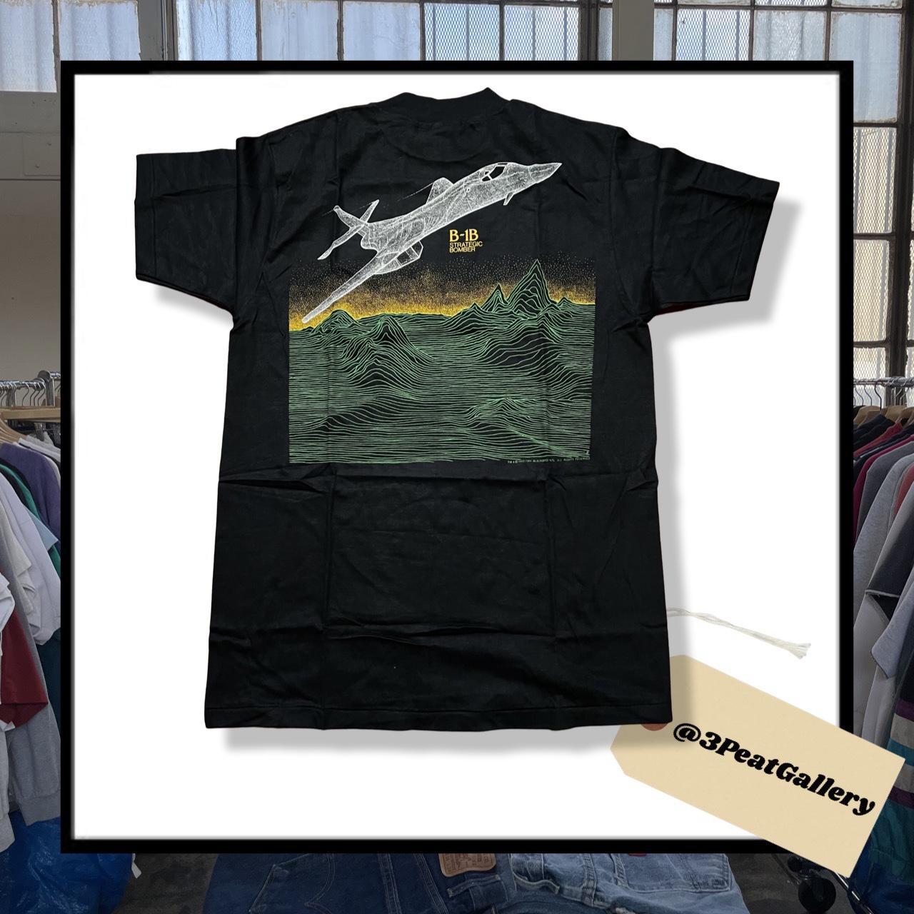 Vintage 80s Bomber Airplane T-Shirt. Single stitched... - Depop