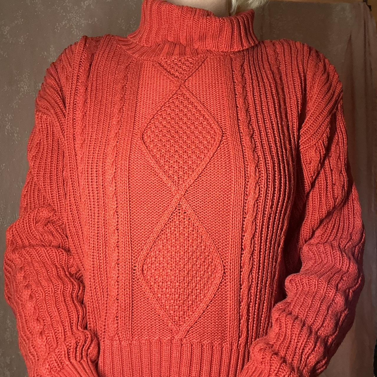 bright red jeanne pierre turtleneck sweater with. Depop