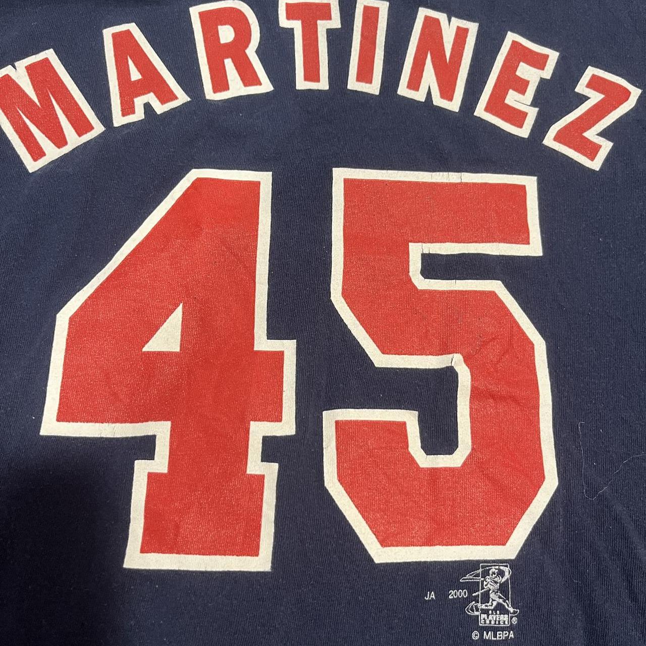 Pedro Martinez 45 Youth T Shirt Size L MLB Boston Red Sox Long