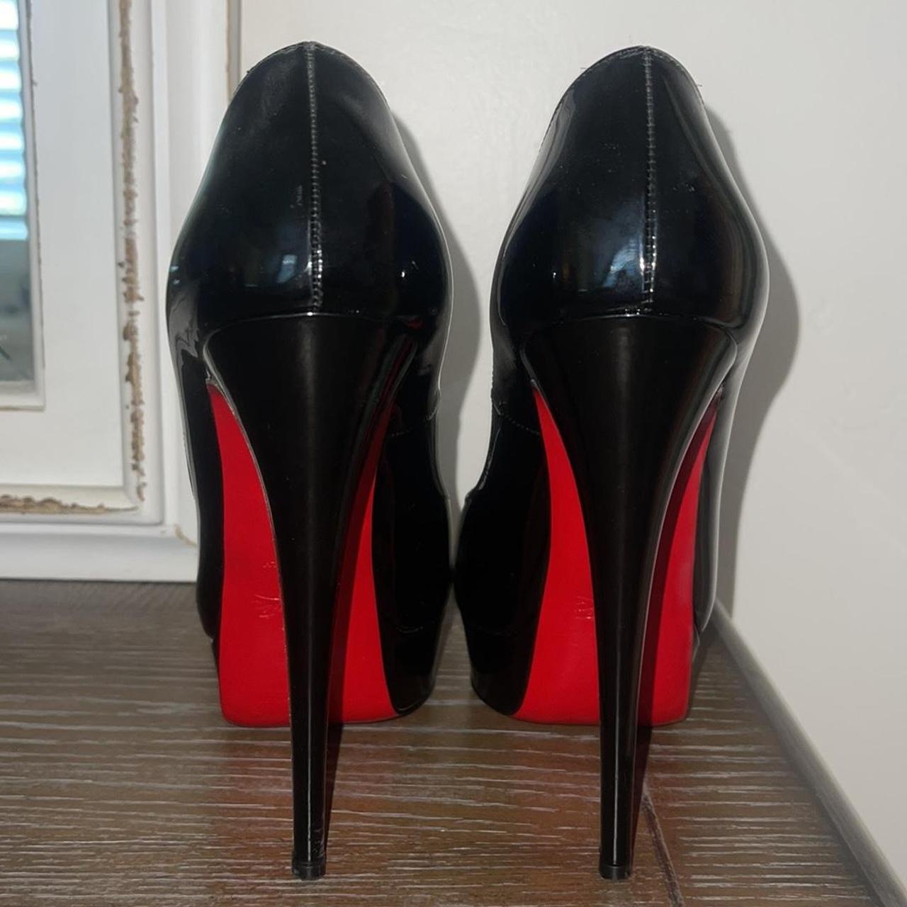 Christian Louboutin classy black heels Peep toe - Depop