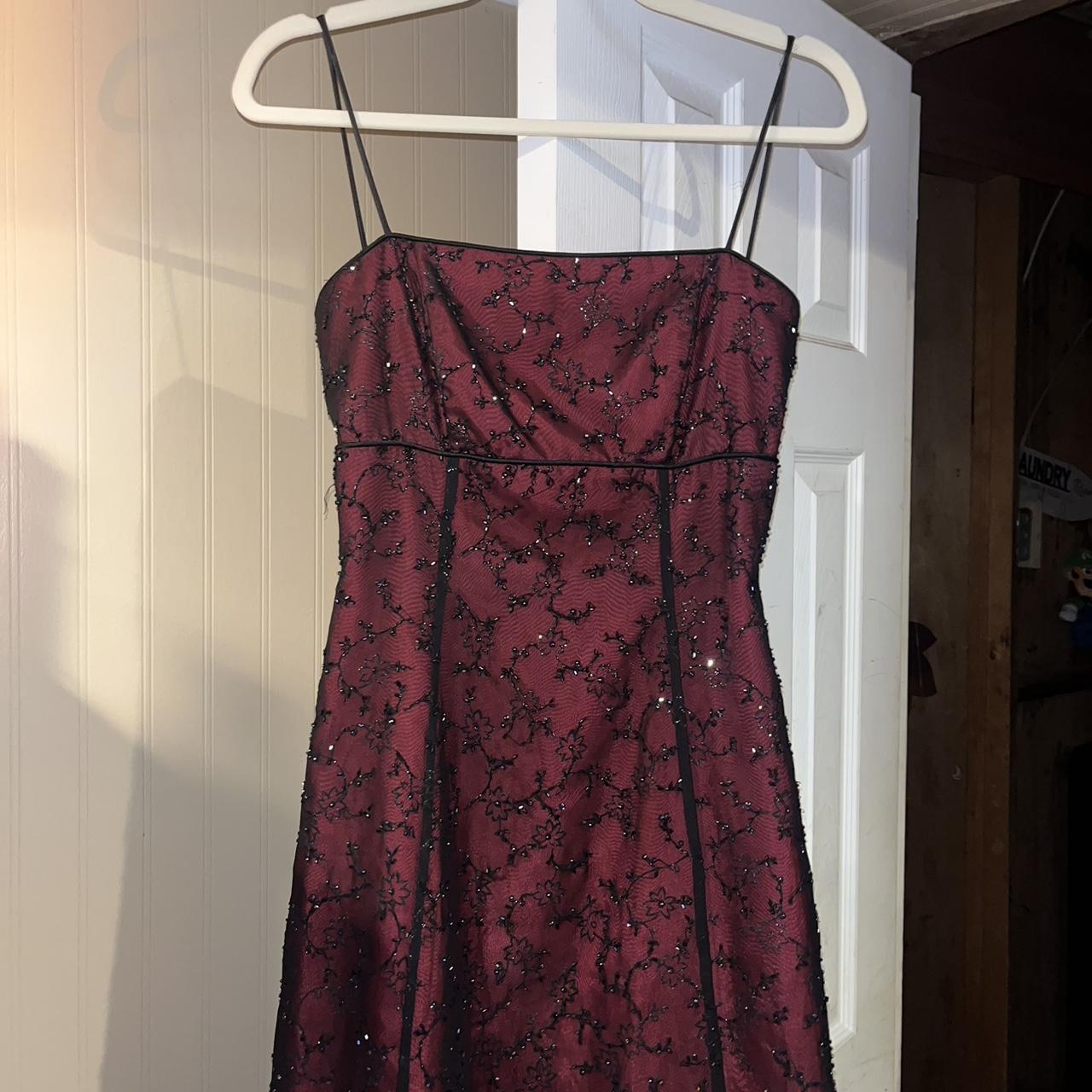-Vintage 90s gorgeous red and black prom dress -So... - Depop