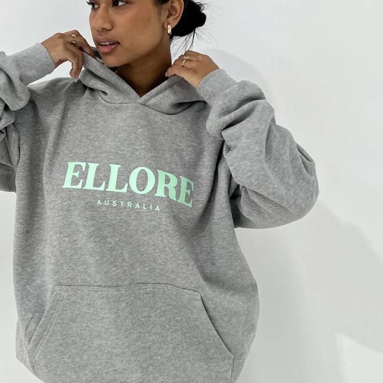 ELLORE grey, mint oversized hoodie Size small.... - Depop