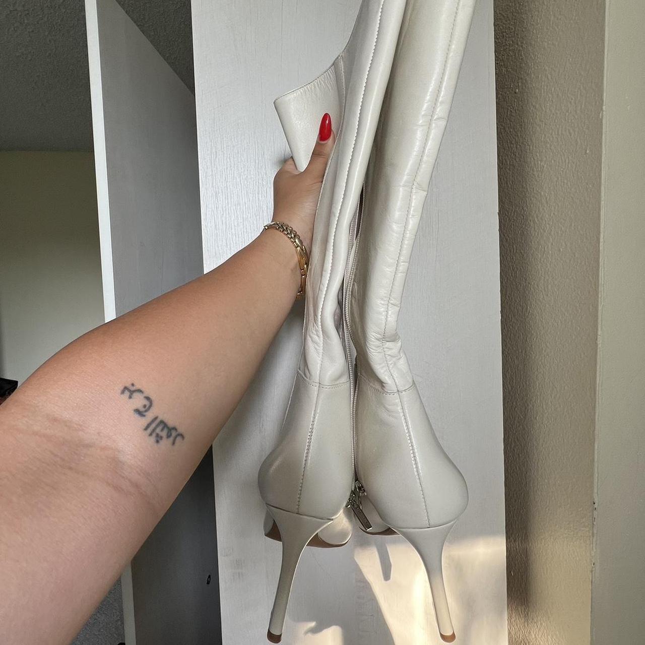 Vince Camuto off white knee high boots Size